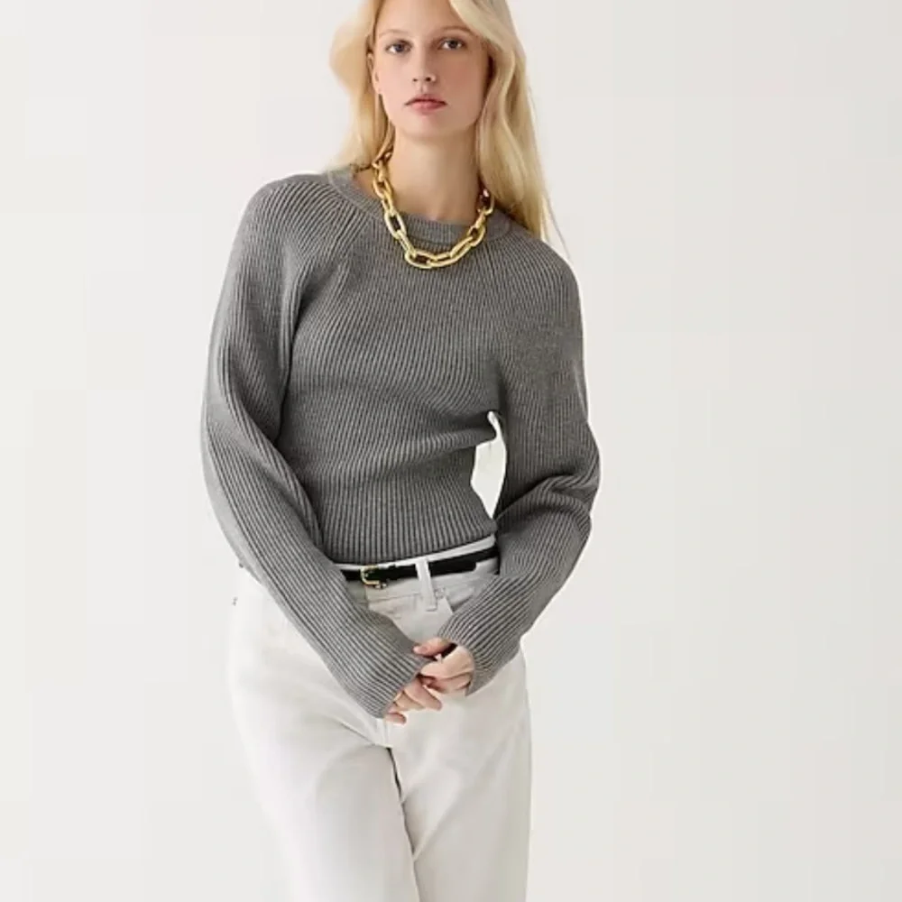 J Crew Raglan fitted-waist crewneck sweater BX110